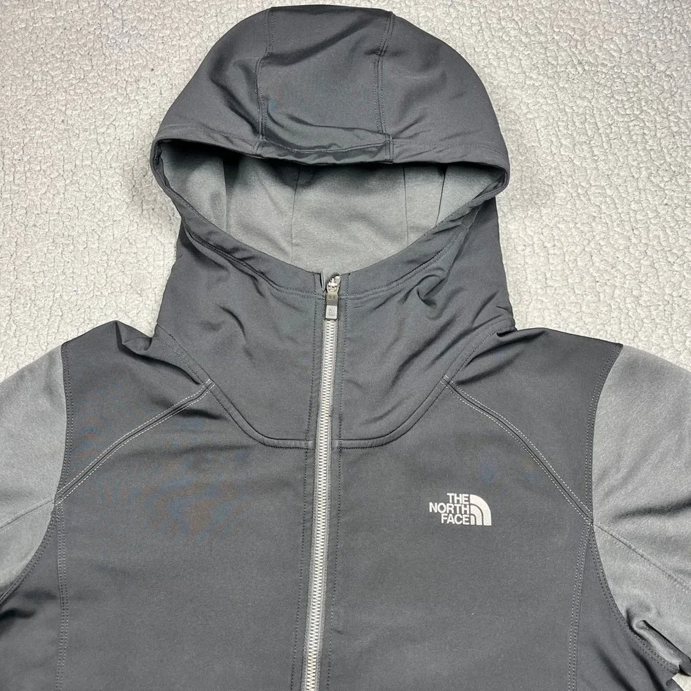 The North Face Mountain Athletics Mens Black Grey Full Zip Fleece Hoodie S Small